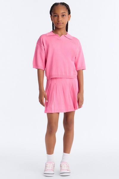 Mini Heartbeats In Harmony Pleated Mini Skirt Set - Pink