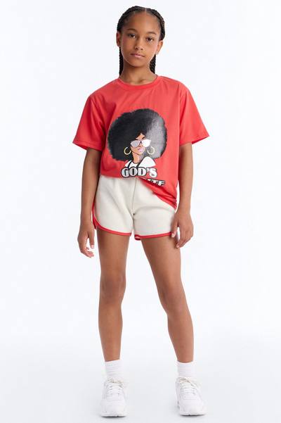 Mini Just Know I'm God's Favorite Short Set - Red/combo