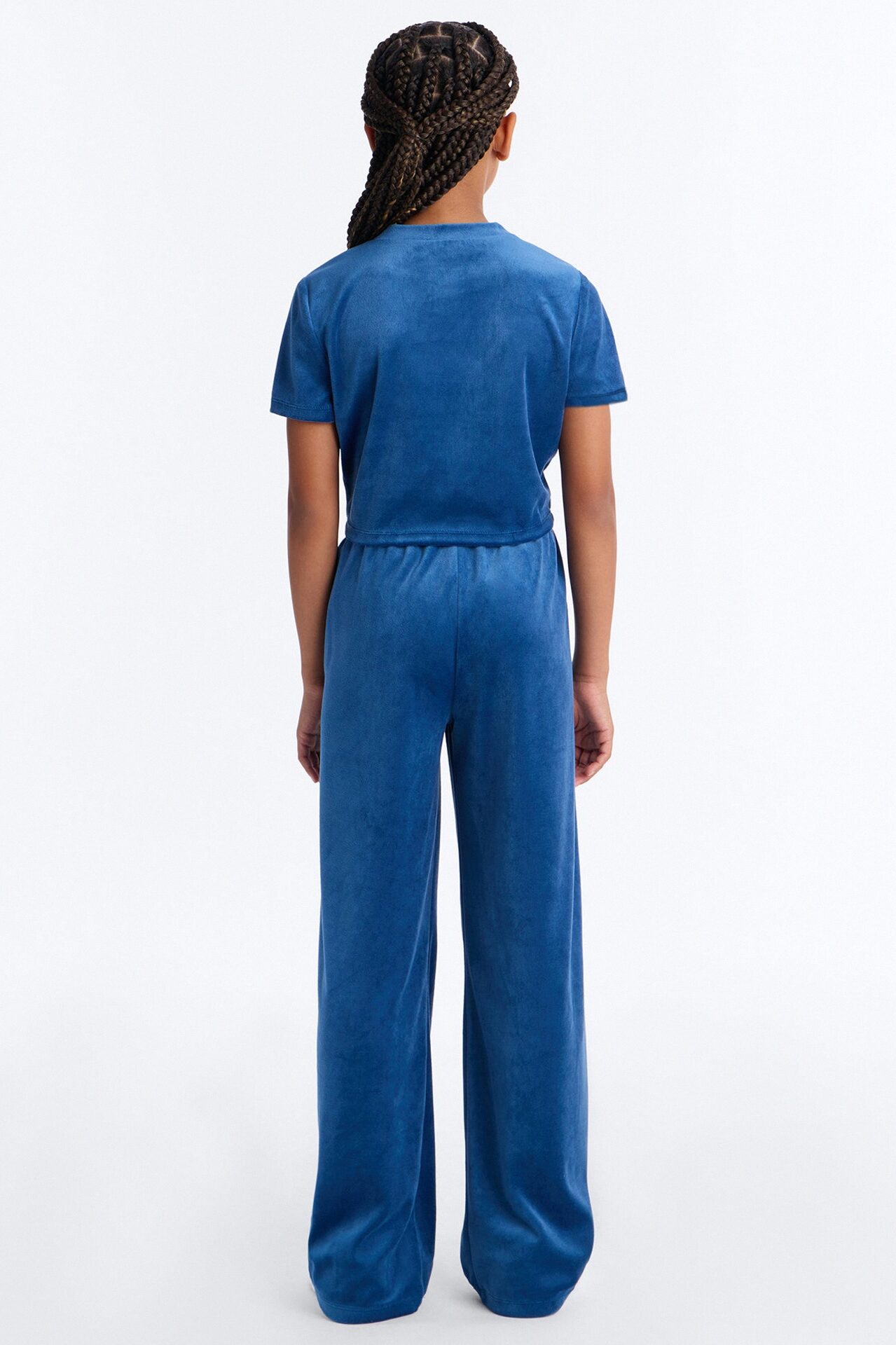 Mini OG Trendsetter Velour Baby Tee Set II - Navy