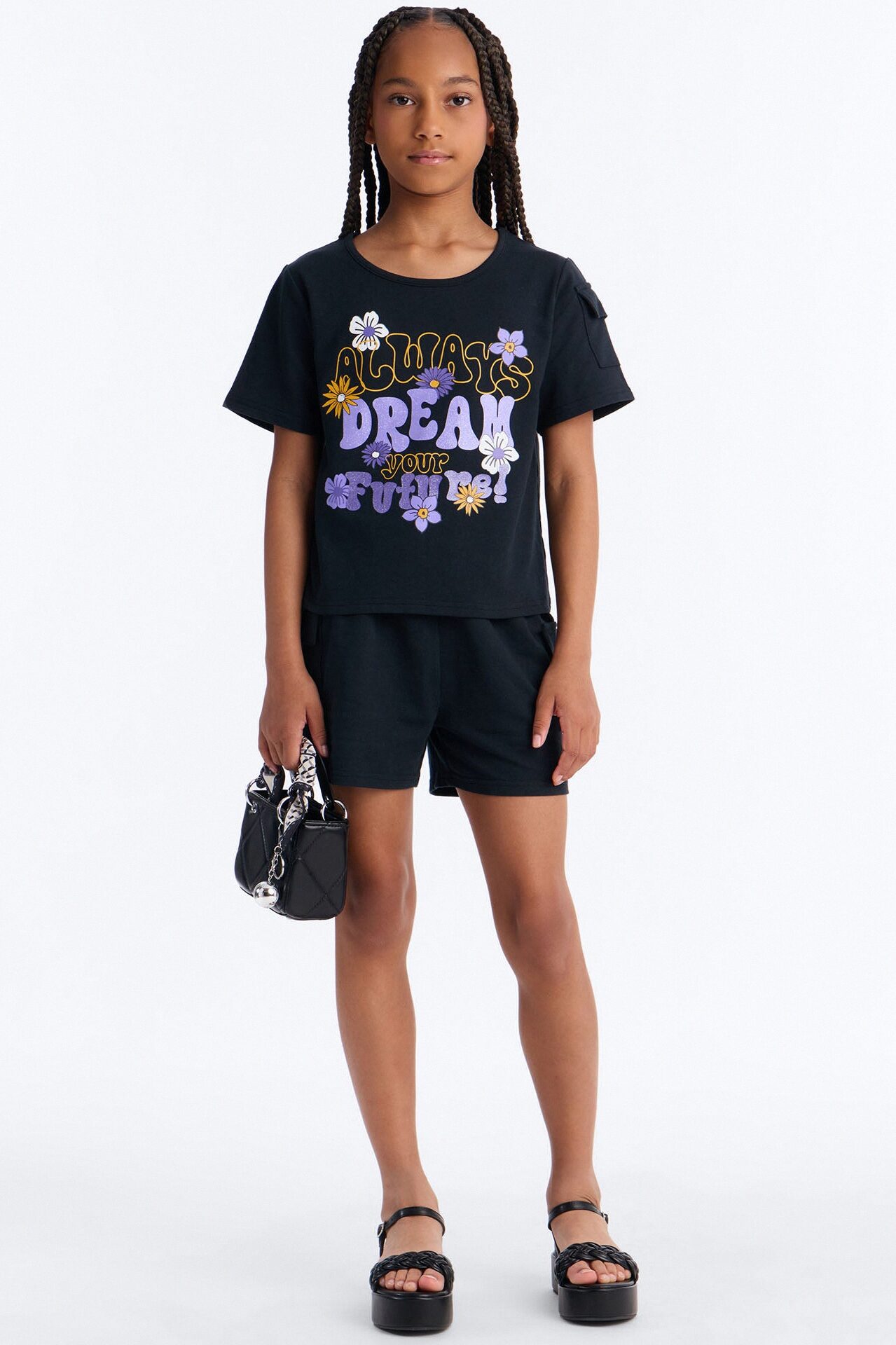 Mini Always Dream Short Set - Black