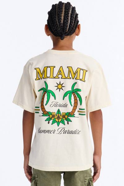 Mini Miami Summer Front/Back Short Sleeve Tee - White