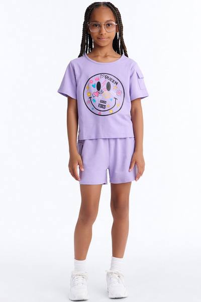 Mini Wanna See You Smile Short Set - Lavender