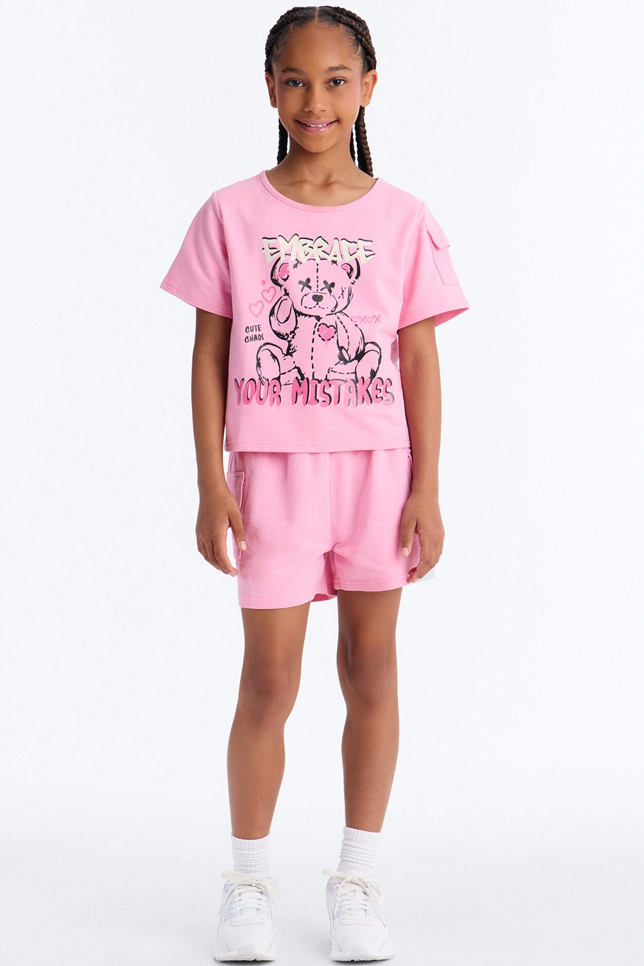 Mini Embrace Your Mistakes Short Set - Pink
