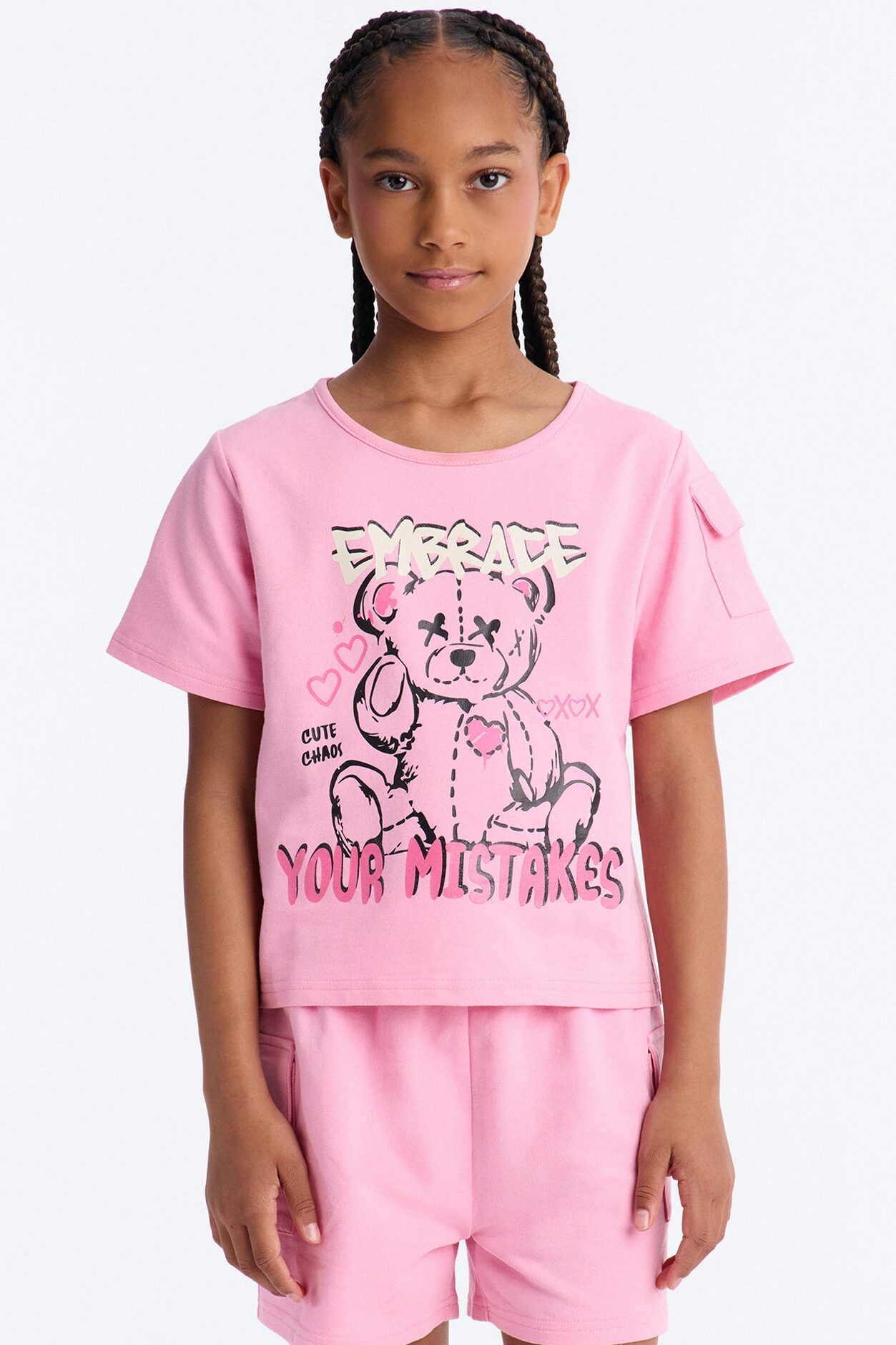 Mini Embrace Your Mistakes Short Set - Pink