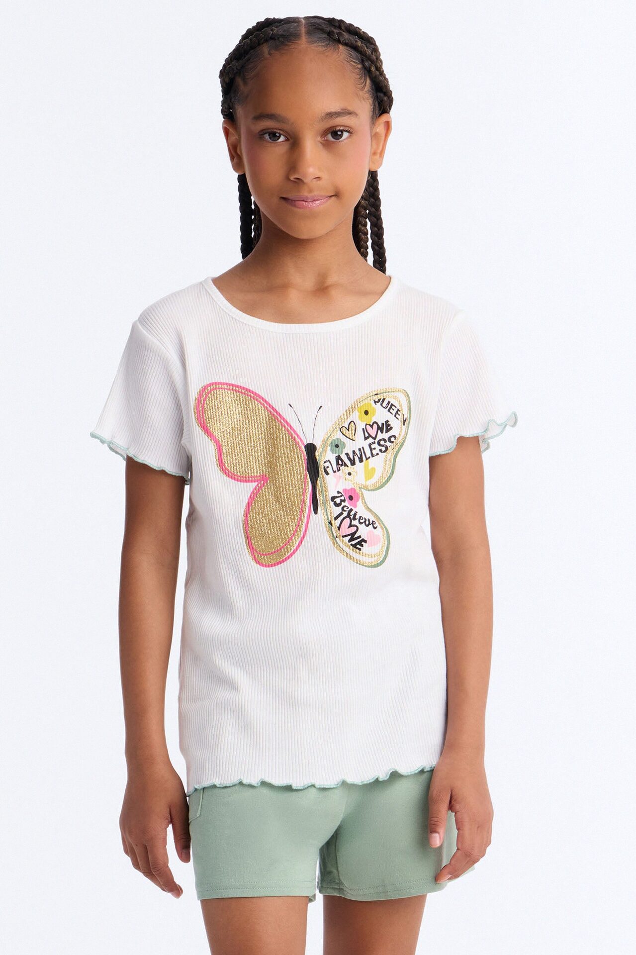 Mini Flawlessly Fly Short Set - White/combo