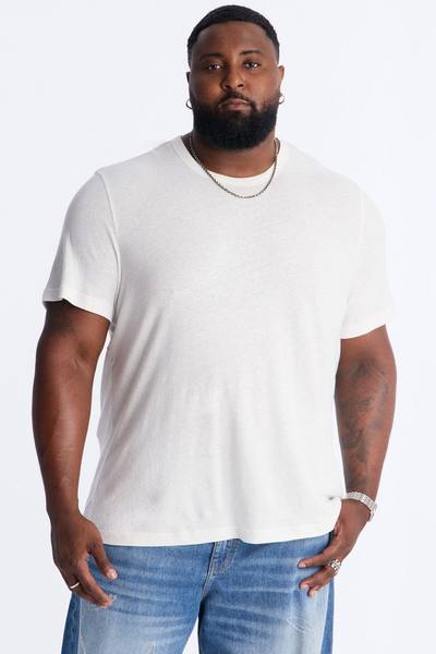 Bahamas Linen Crew Tee - White