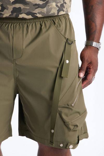 Relaxed Pearson Gates Multi Straps Utility Short - Olive