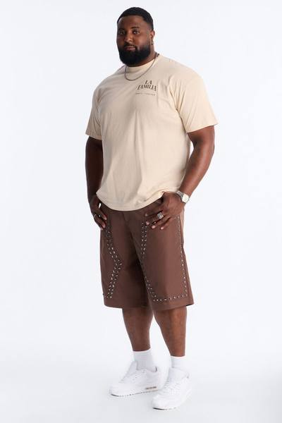 Baggy Silver Springs Studded Short - Brown