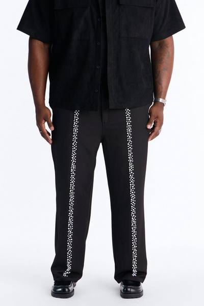Baggy Pearl Cascade Trouser - Black