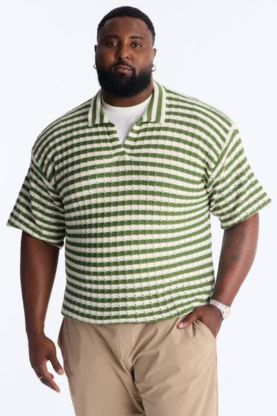 Relaxed Regatta Stripe Polo - Green