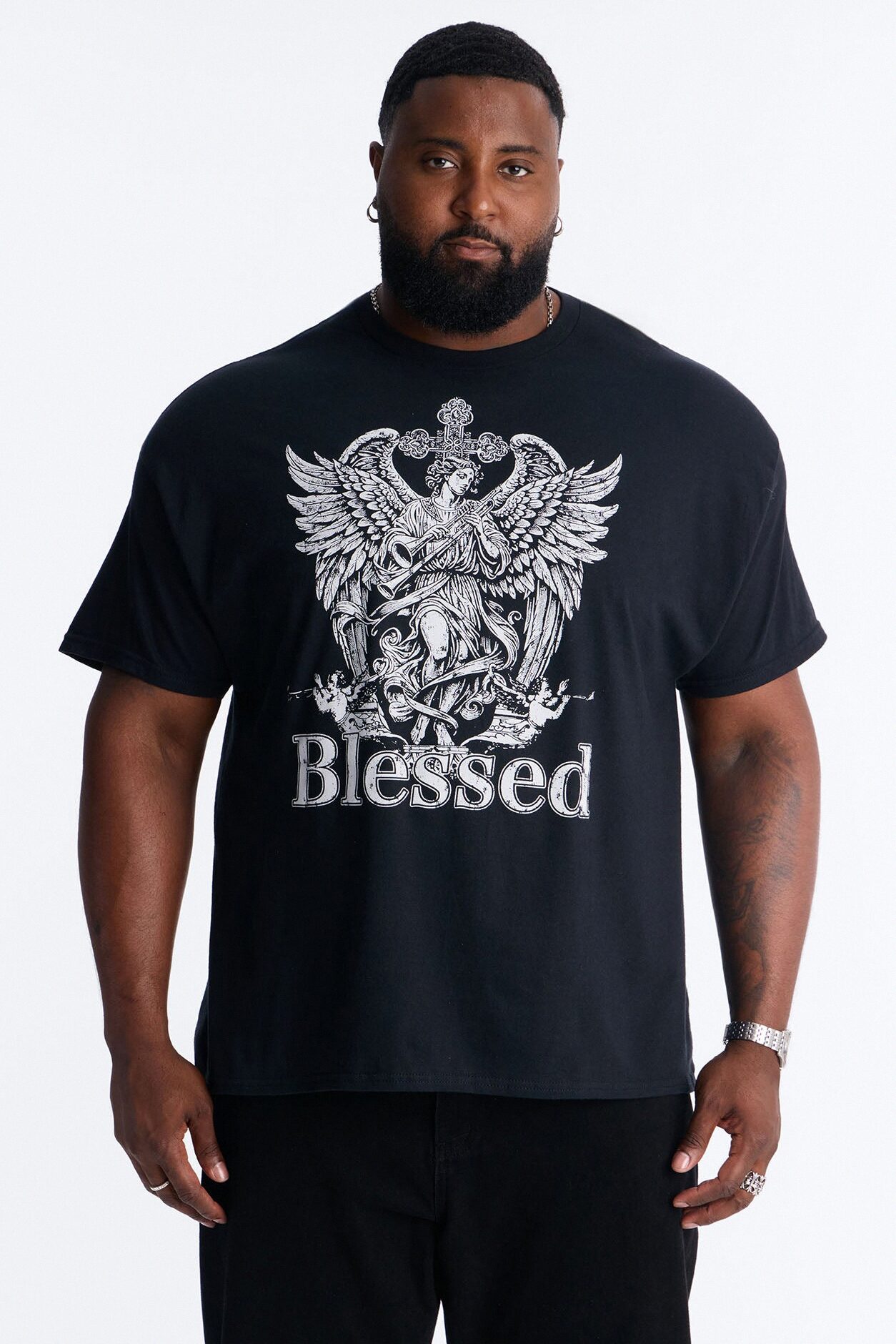 La Familia Blessed Angel Short Sleeve Tee - Black