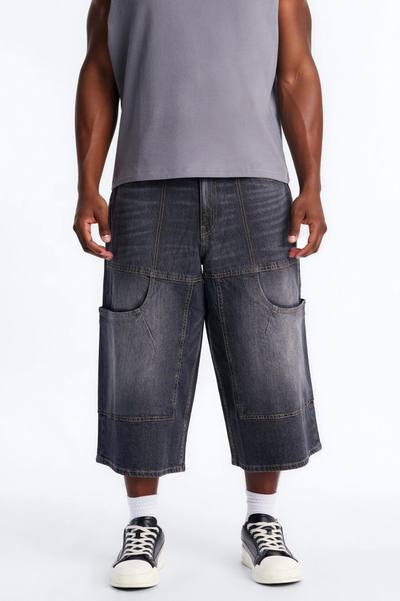 Super Baggy Amped Pocket Denim Short - Black Wash