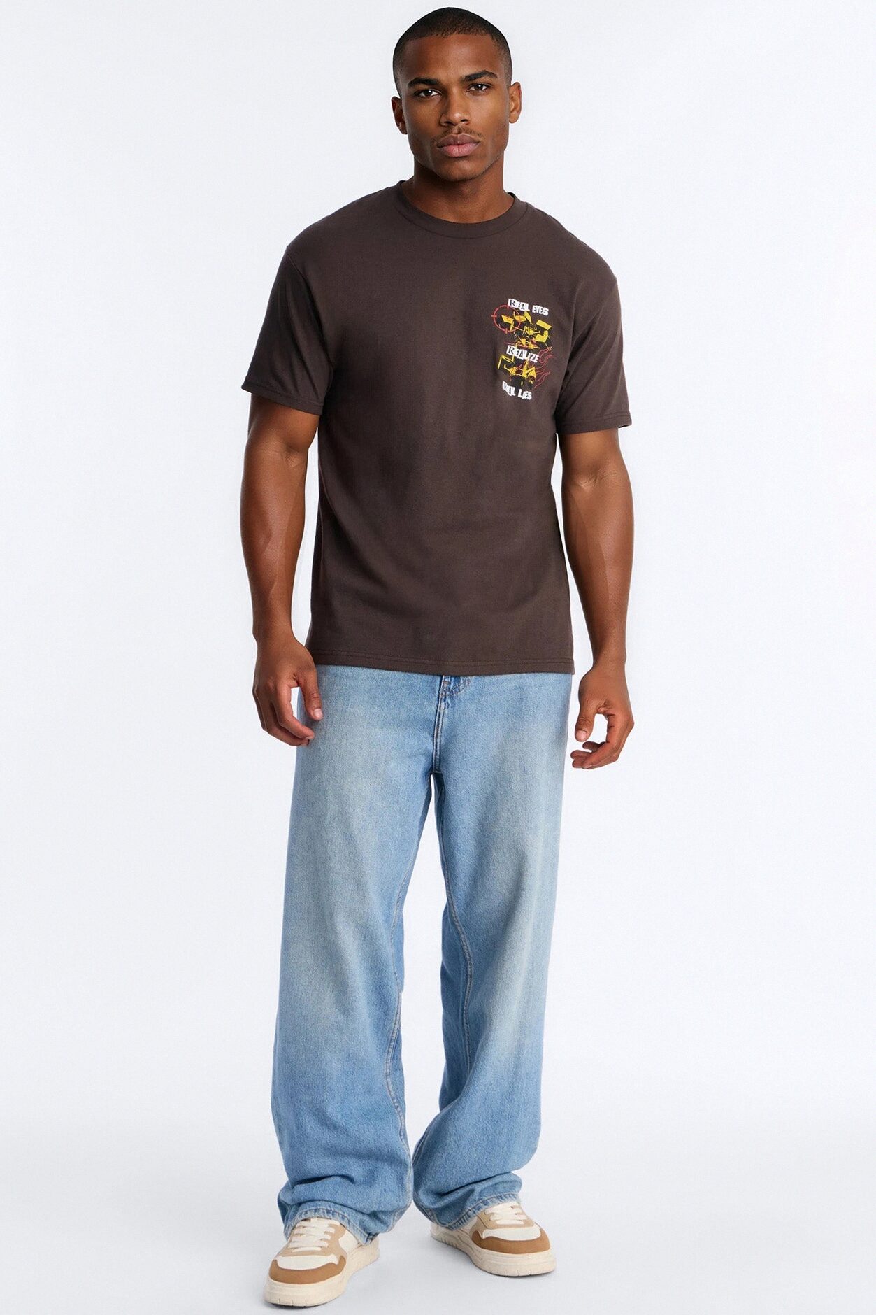 Realize Real Lies Oversized Short Sleeve Tee - Chocolate