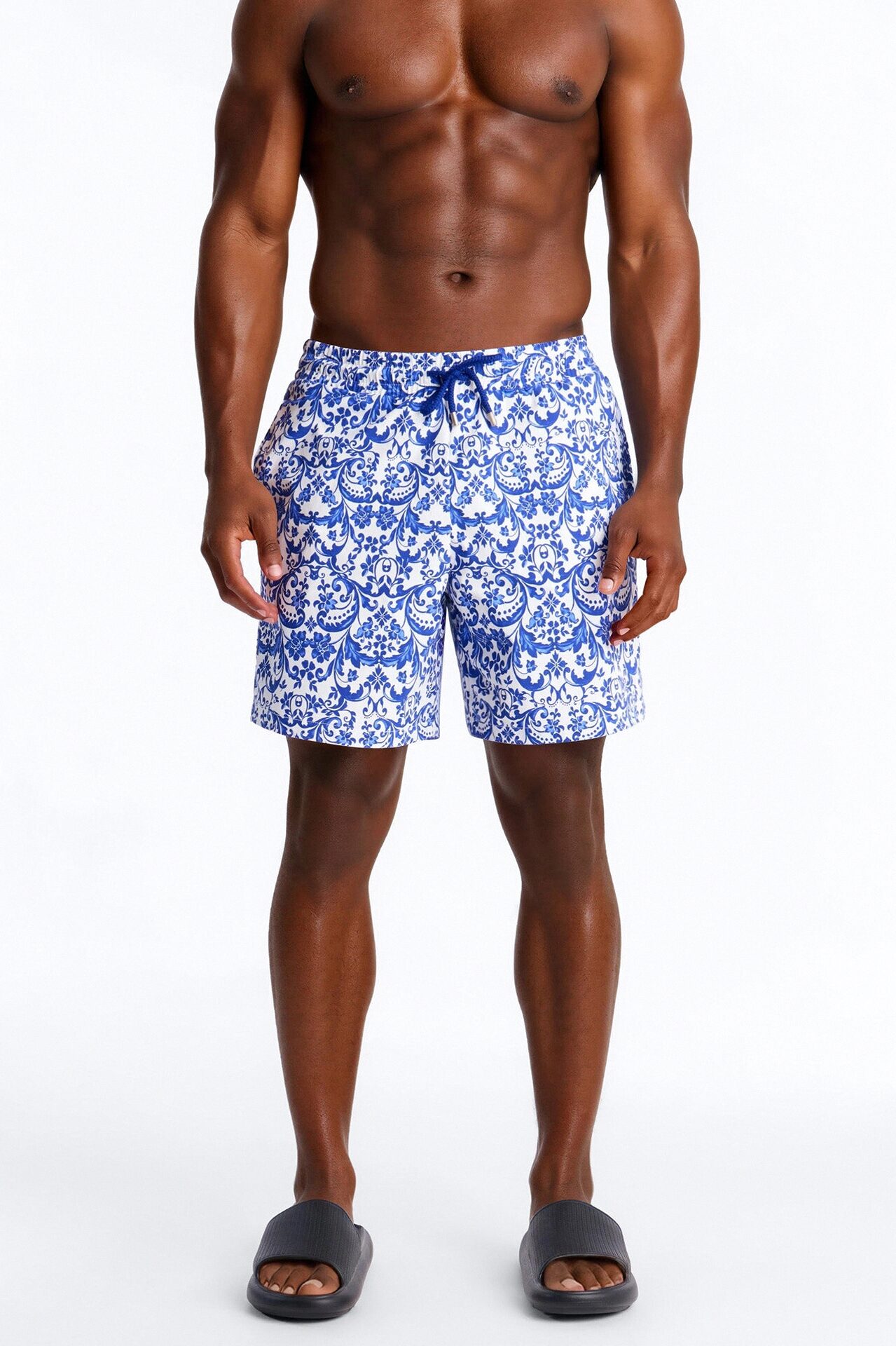 Palazzo Tile Swim Trunk 7″ - Blue/combo