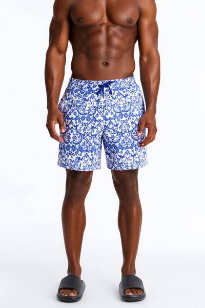 Palazzo Tile Swim Trunk 7″ - Blue/combo