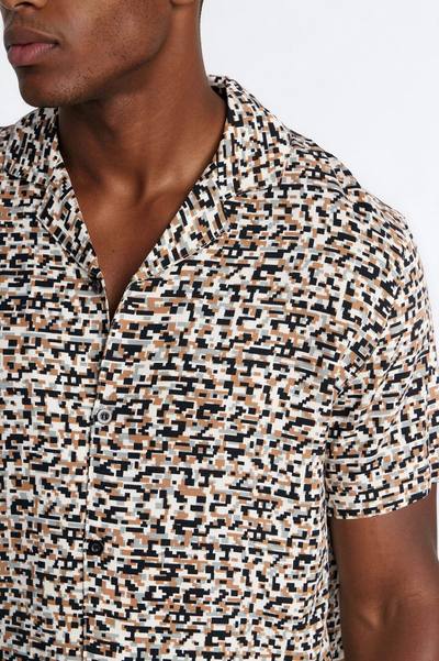 Shoreline Cuban Collar Button Up Shirt - Black