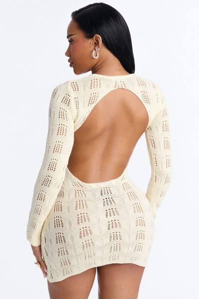 Caira Backless Crochet Mini Dress - Cream