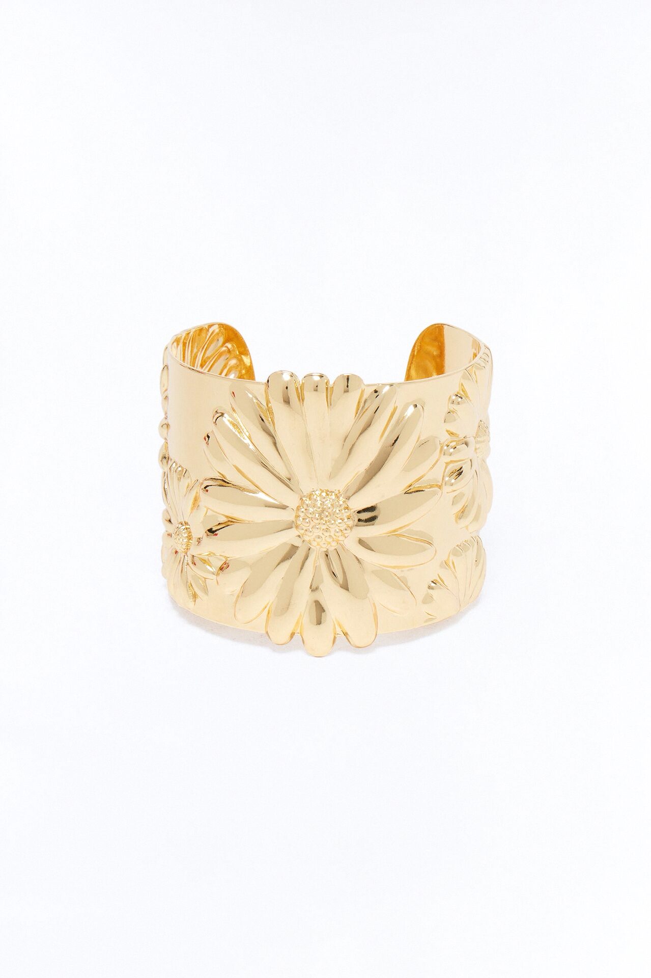 Sunshine And Sunflowers Cuff Bracelet - Gold