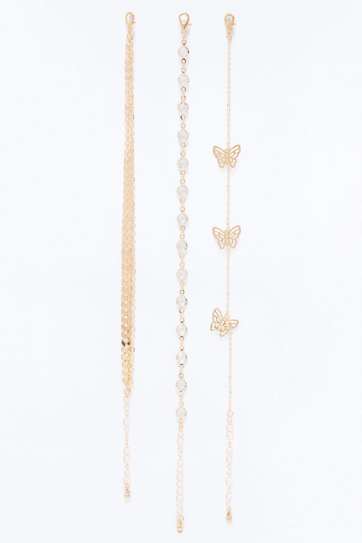 Whirl Wind 4 Piece Anklet Set - Gold