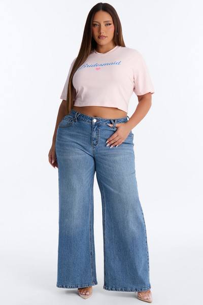 Bridesmaid Vibes Copped Tee - Pink