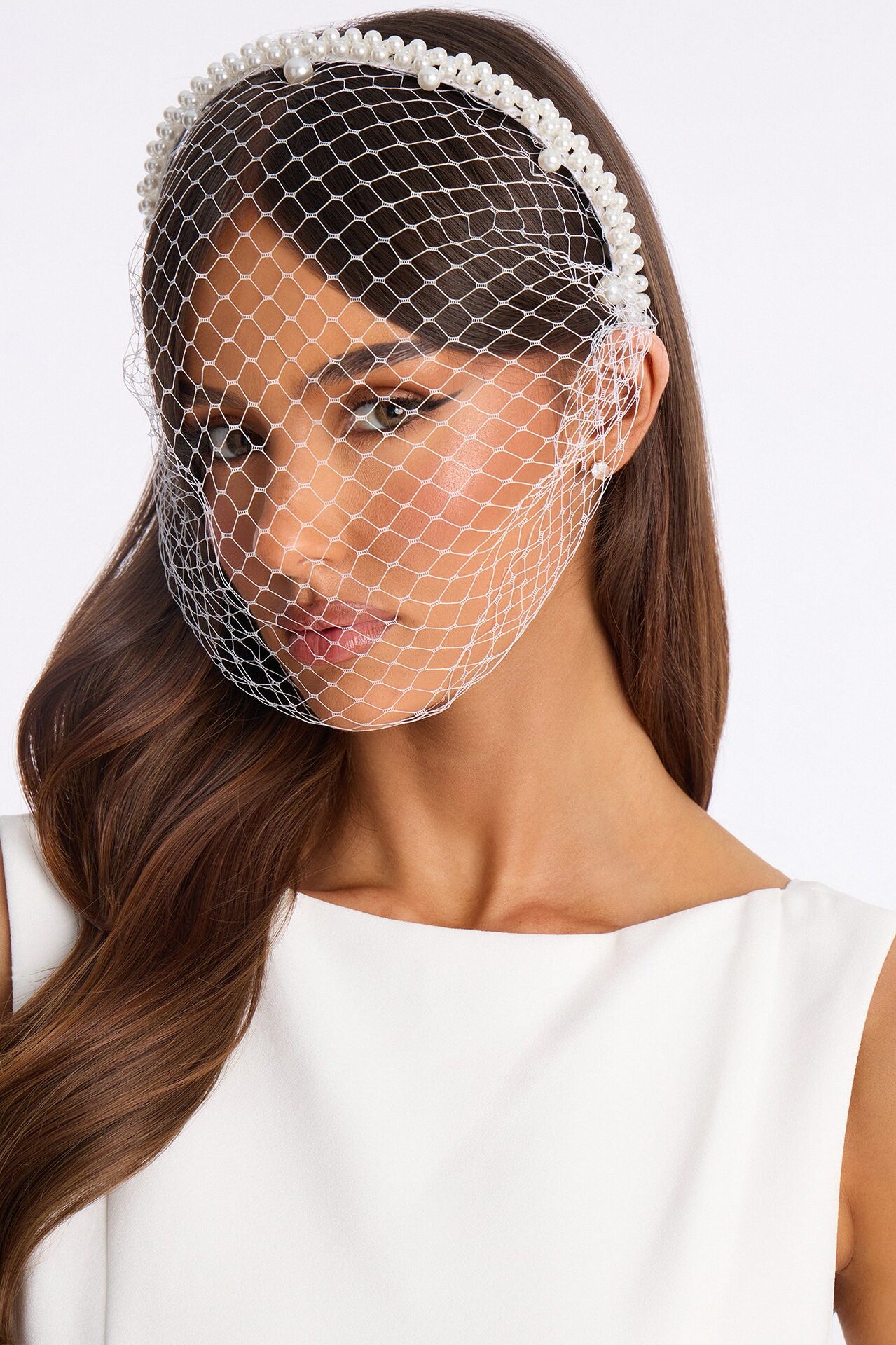 Pure Pearls Veil Headband - Ivory
