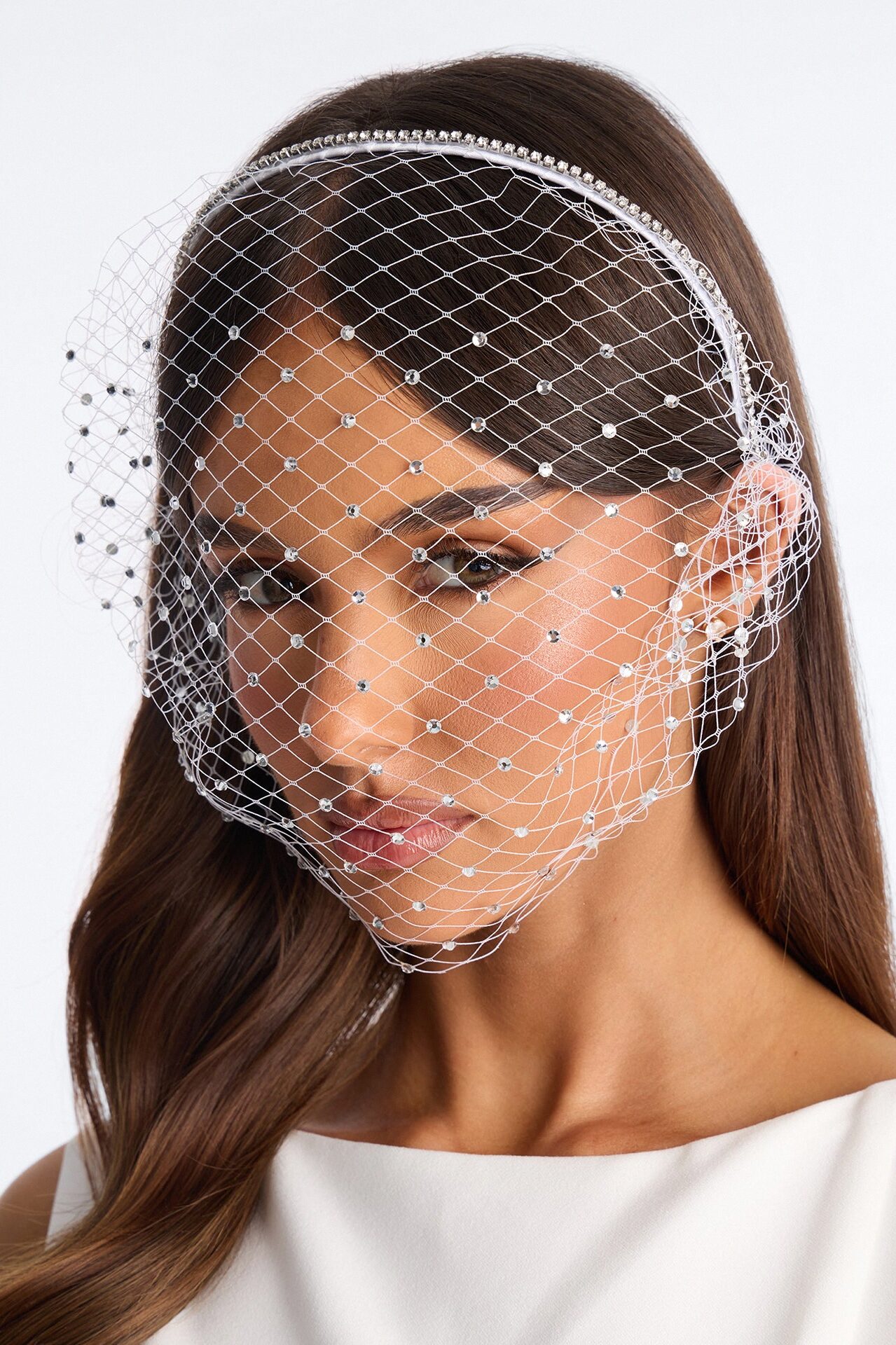 Moonlight Rain Veil Headband - Ivory