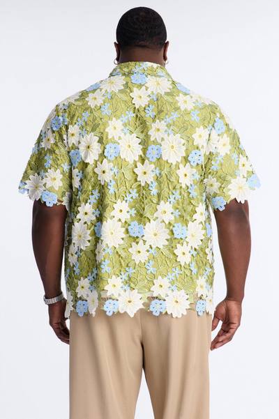 Relaxed Paradise Floral Button Up Shirt - Green