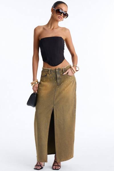 The Baddest Around Vintage Wash Denim Maxi Skirt - Vintage Wash