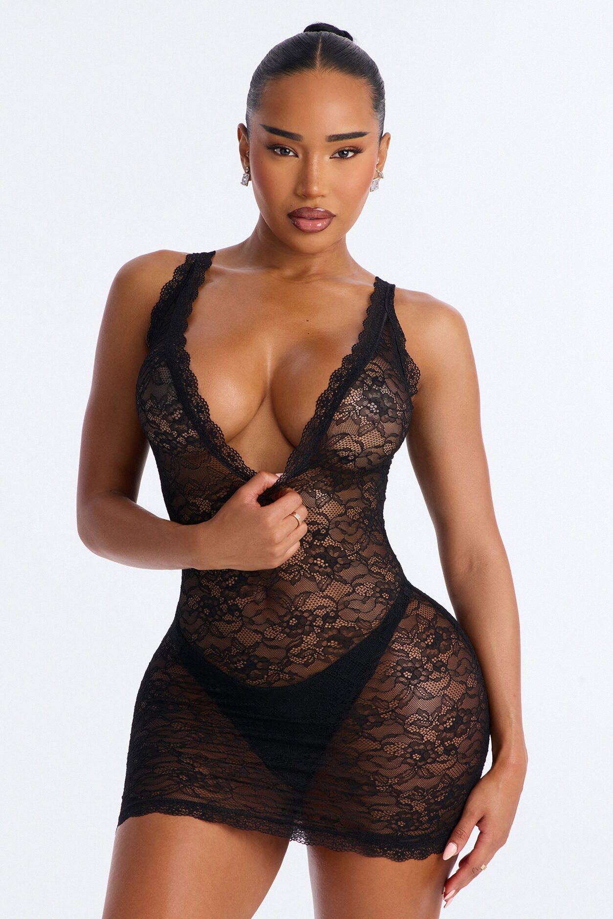 After 2am Lace Babydoll - Black