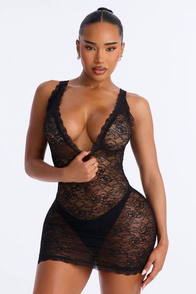 After 2am Lace Babydoll - Black