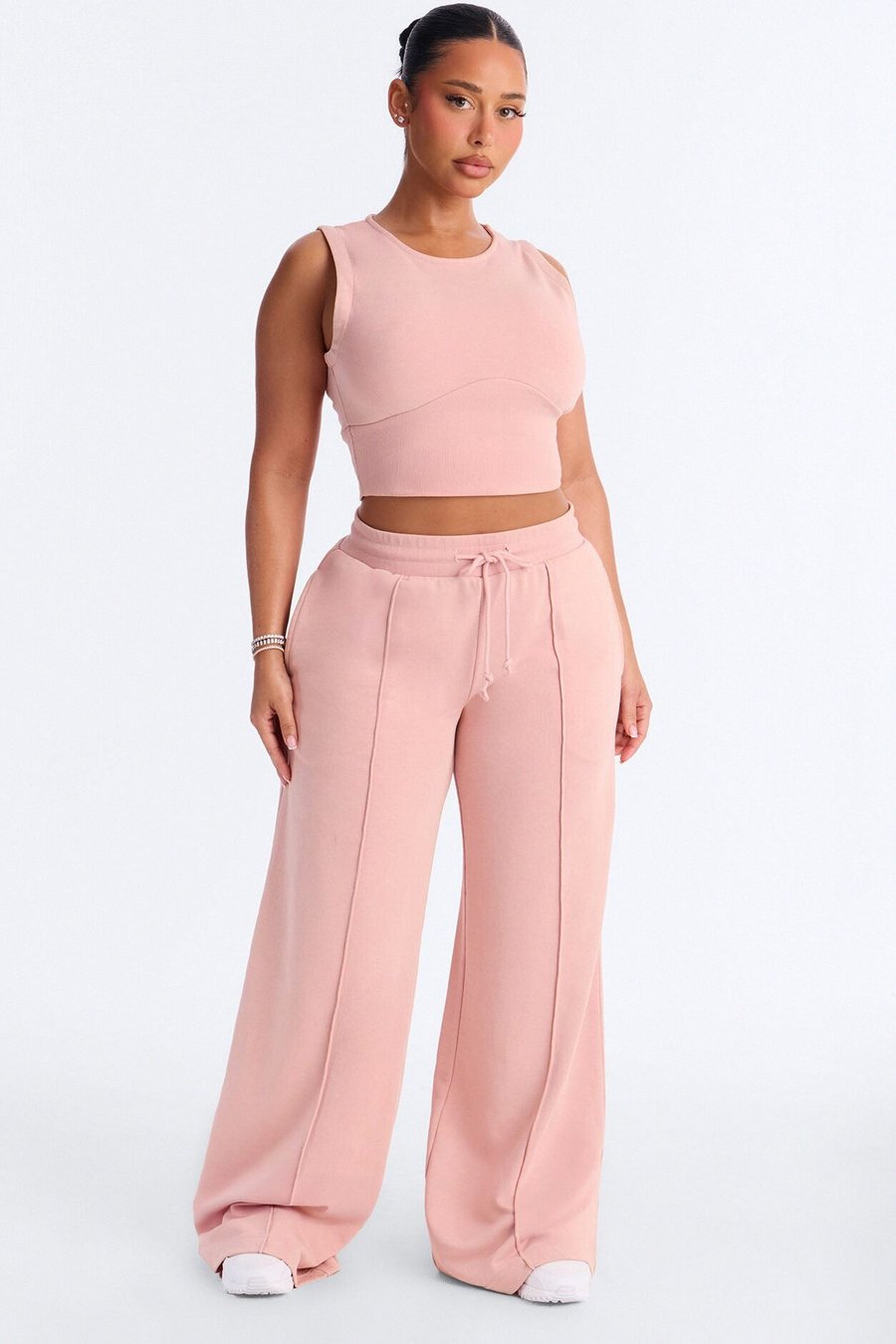 Eased Effort Sleeveless Pant Set - Pink