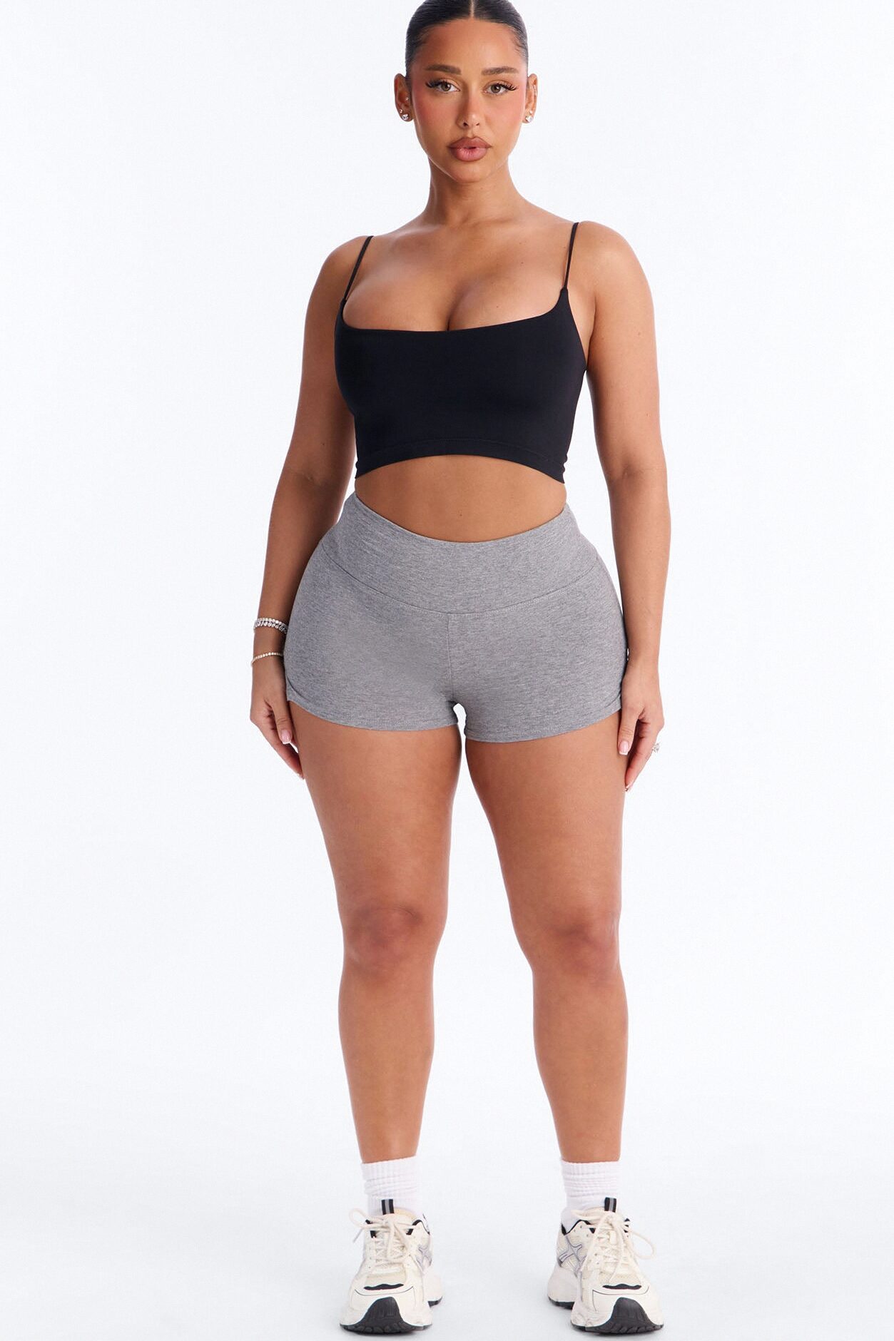 Kieran Split Side Seam Biker Short - Grey