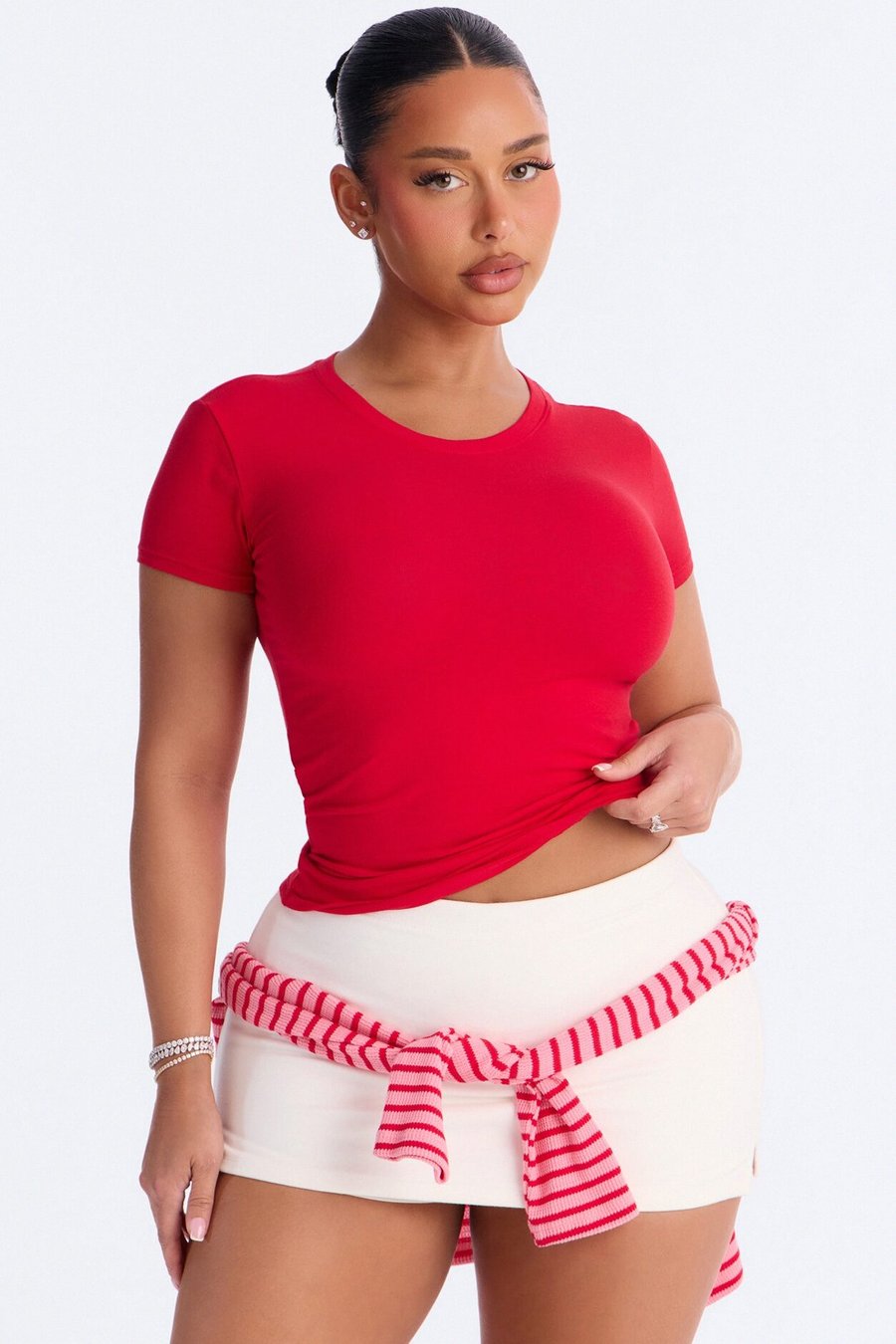 Camilla Classic Fit Crew Neck Tee - Red