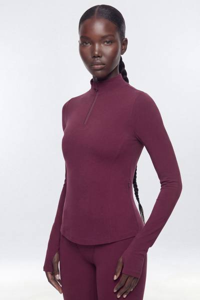ProStretch™ Fitted Quarter Zip Active Pullover - Merlot