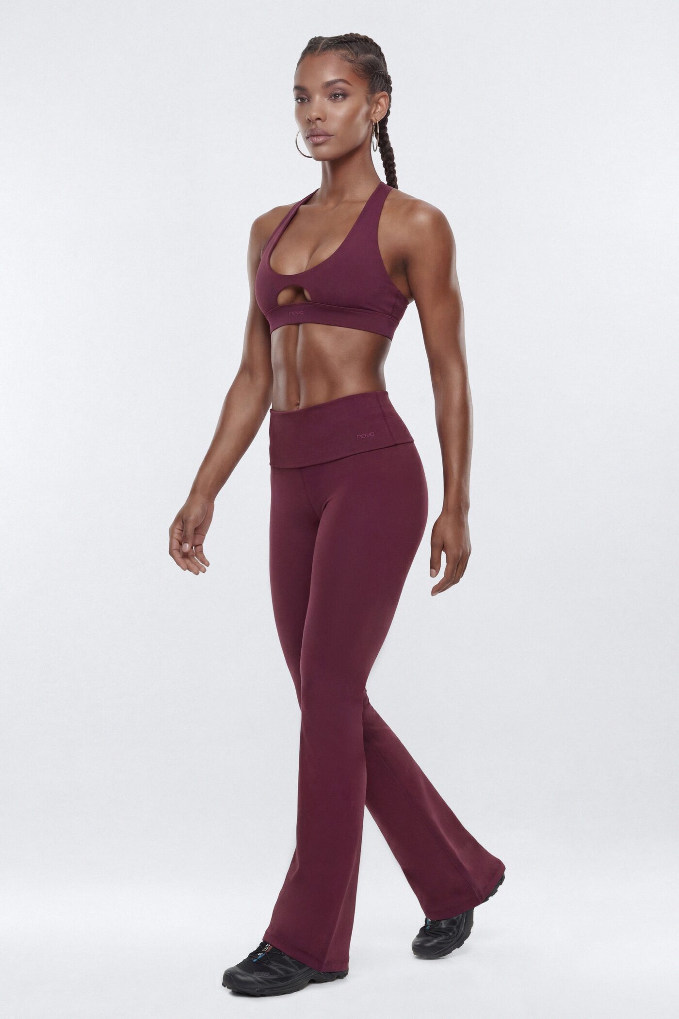 ButterSoft 33″ Low Rise Foldover Flare Legging - Merlot