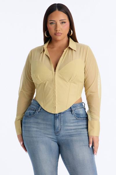 Business As Usual Corset Top - Khaki
