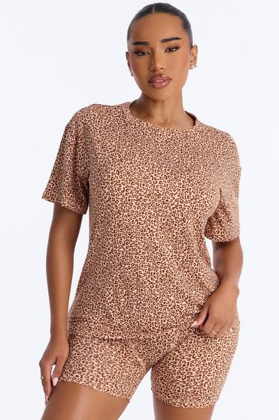 Wild For The Night PJ Boxer Short Set - Leopard