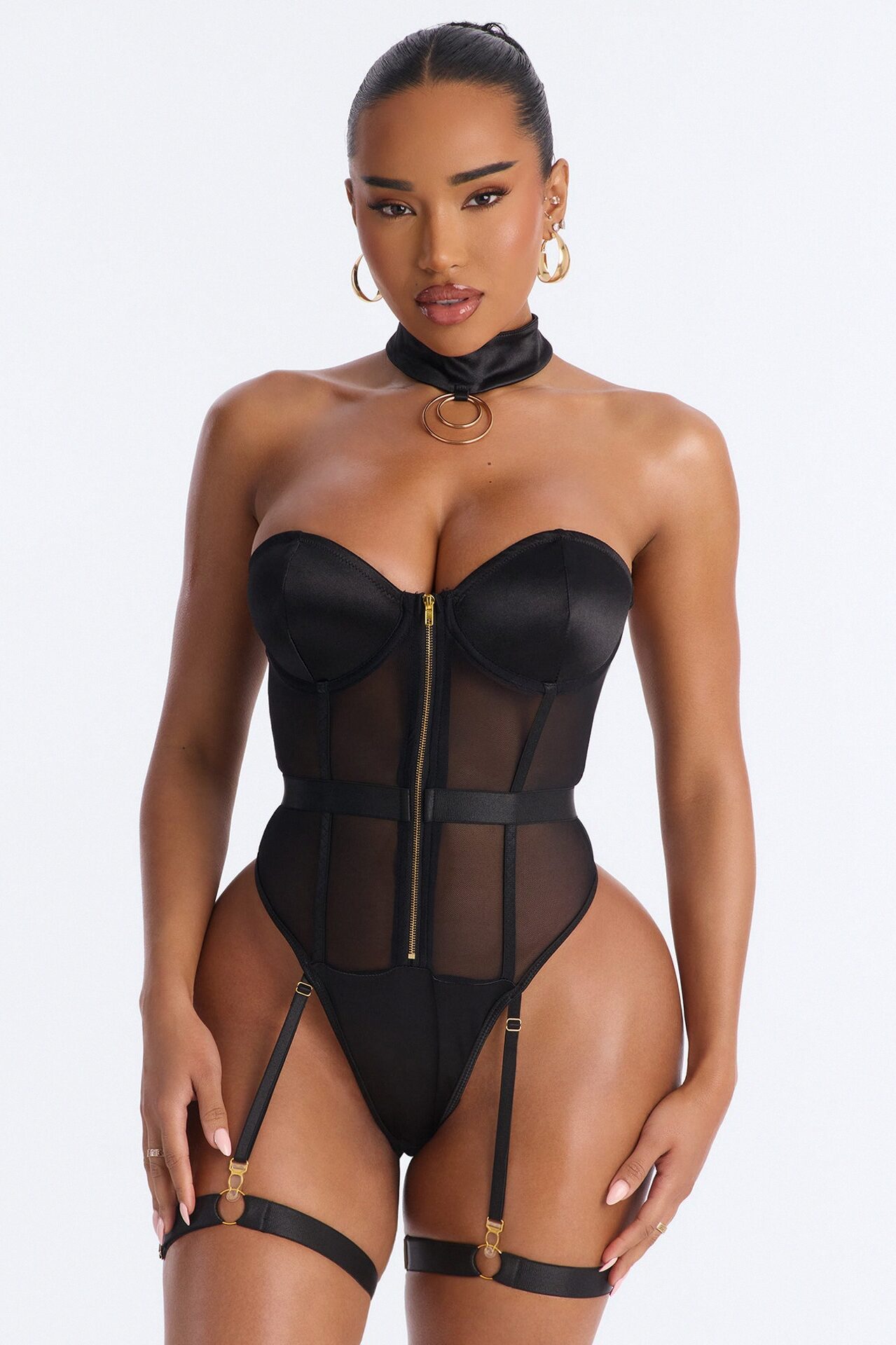 Keep You Guessing Lingerie Set - Black