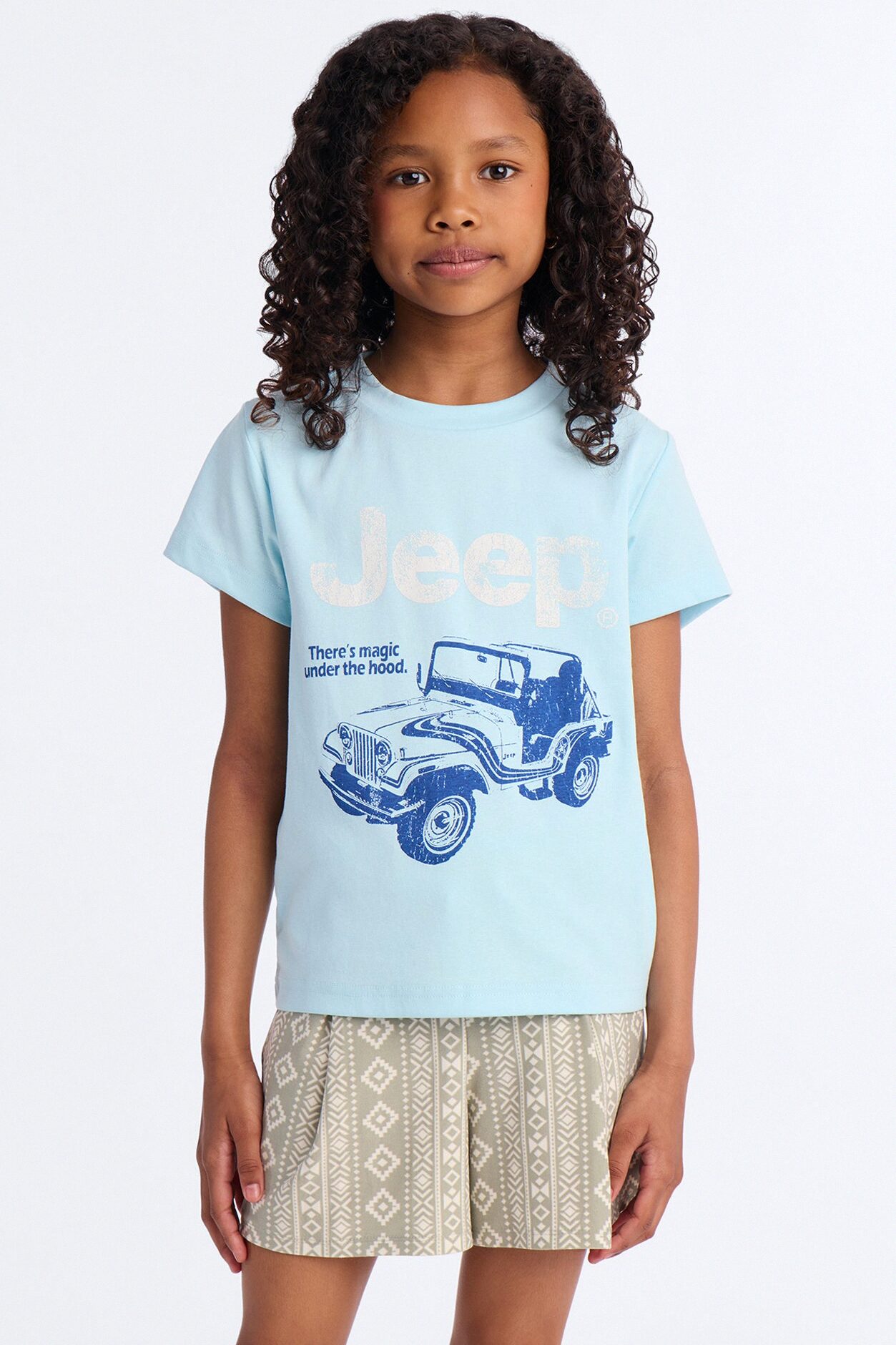 Mini Jeep Wrangler Baby Tee - Light Blue