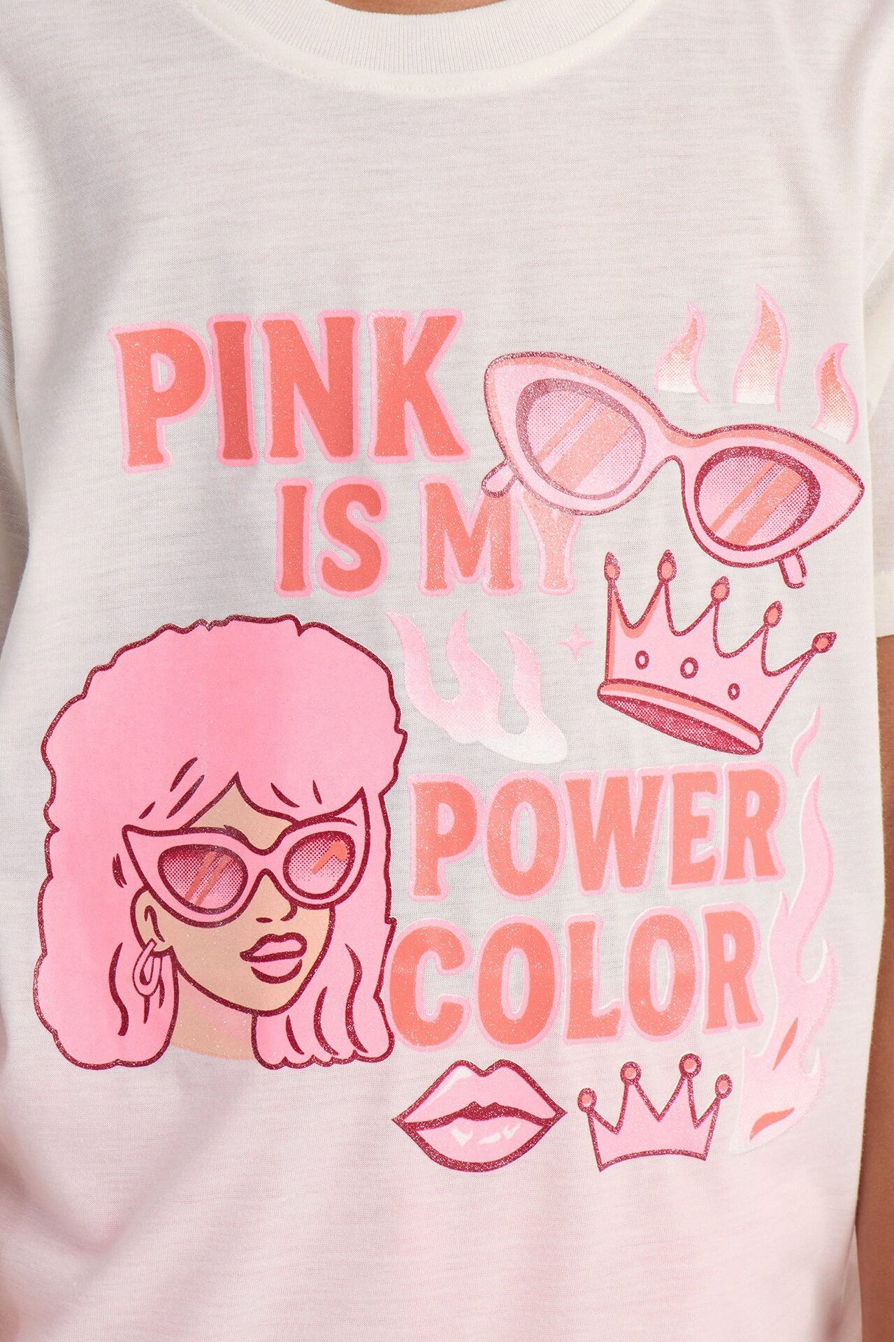Mini Pink Is My Power Color Short Set - Pink/combo