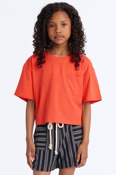 Mini Elisa Relaxed Crop Tee II - Orange