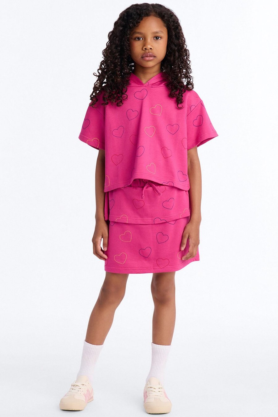 Mini Endless Hearts Skort Set - Pink