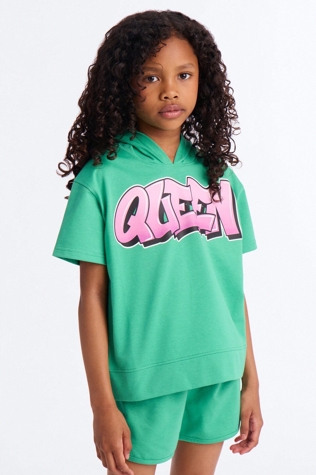 Mini Still The Queen Short Set - Kelly Green