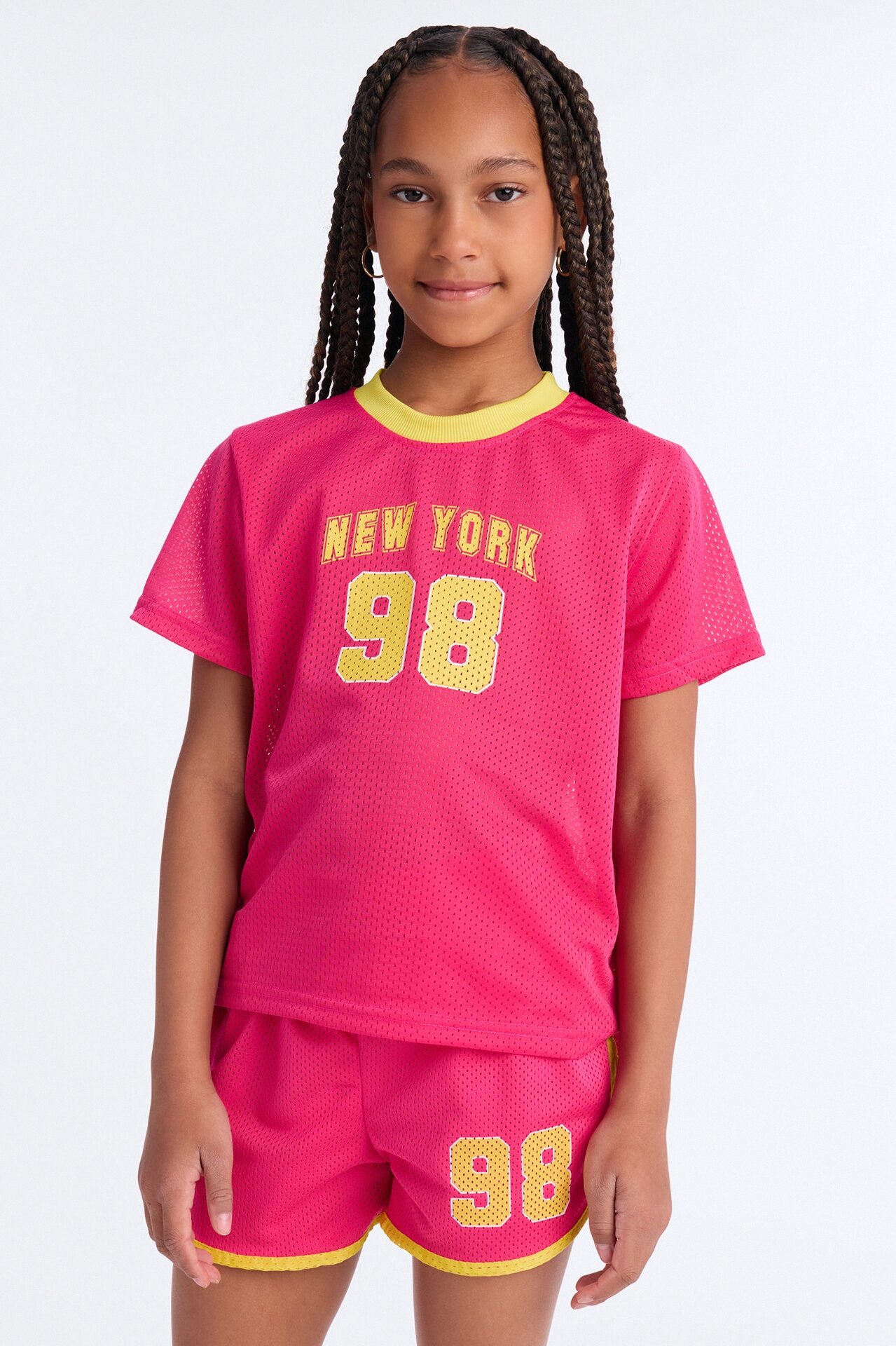 Mini Team New York 98 Short Set - Pink/combo