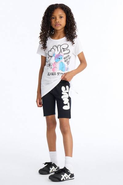 Mini Believe In Love Bike Short Set - White/Black
