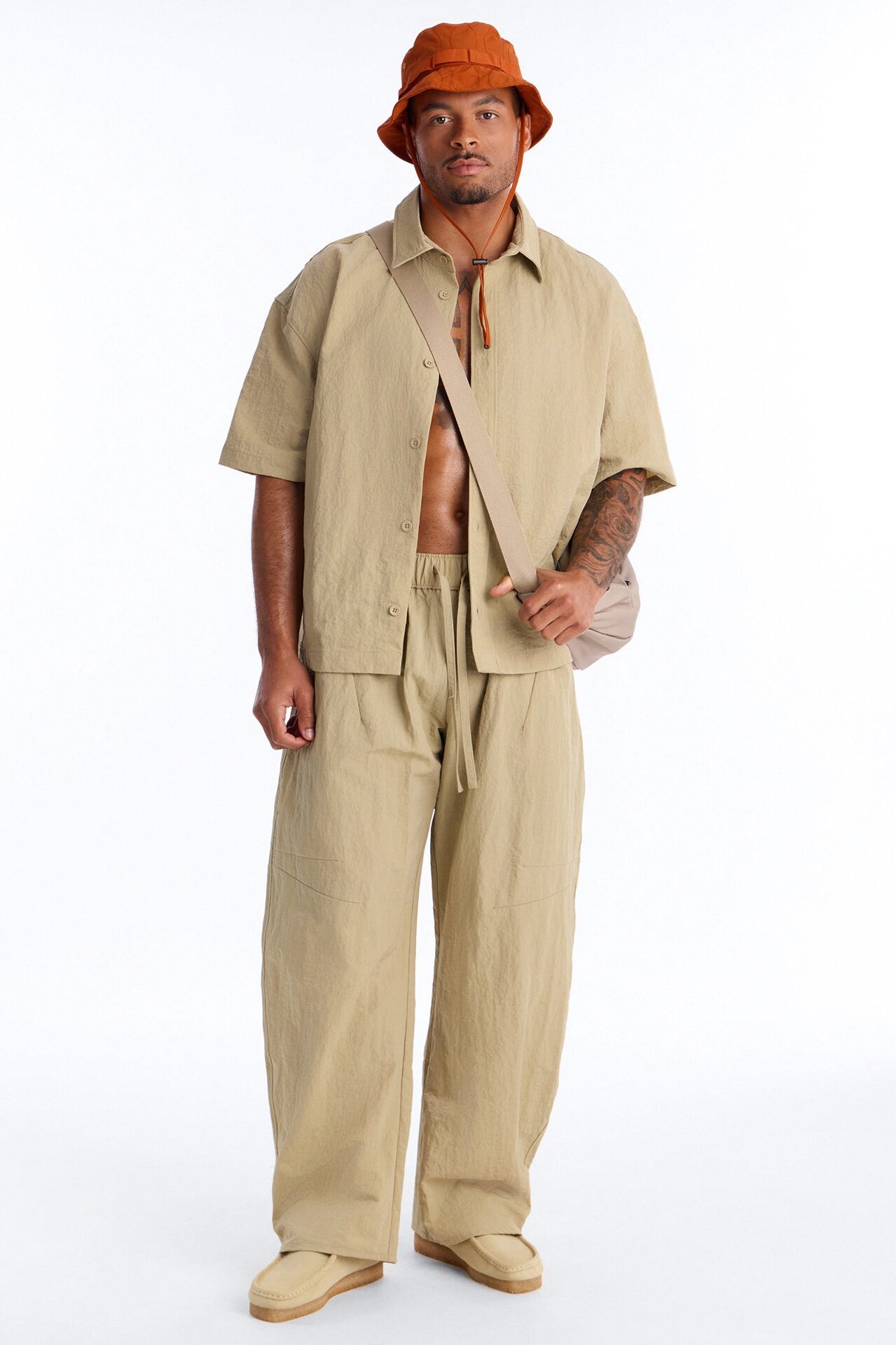 After Dark Amalfi Nylon Pant - Khaki