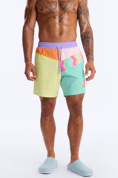 Spring Break Paneled Swim Trunk 7″ - Multi Color