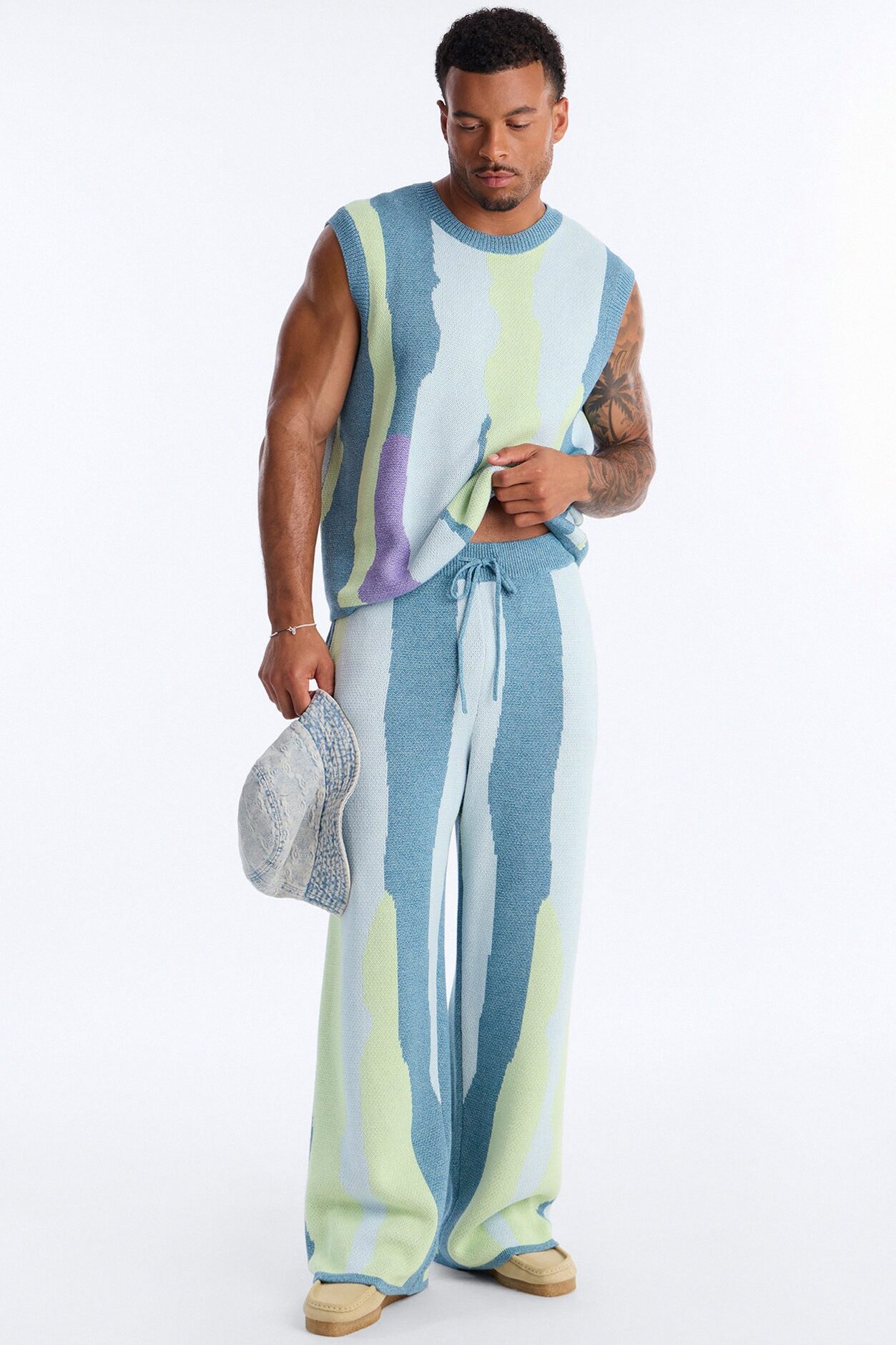 Wide Leg Day Mixer Knit Pant - Multi Color