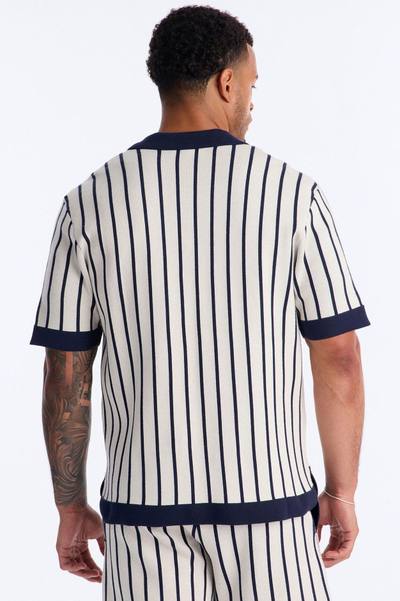 Relaxed Estate Stripe Button Up Shirt - Navy