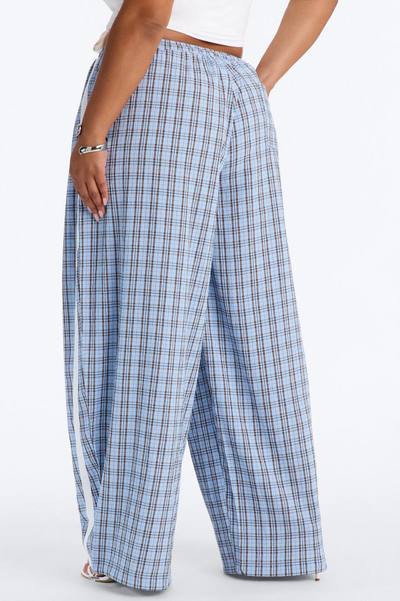Kori Mid Rise Plaid Wide Leg Pant 31″ - Blue/combo